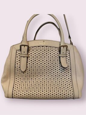 Kate Spade Mercer Isle Sloan Satchel Crossbody Leather Bag Ostrich Egg Off White